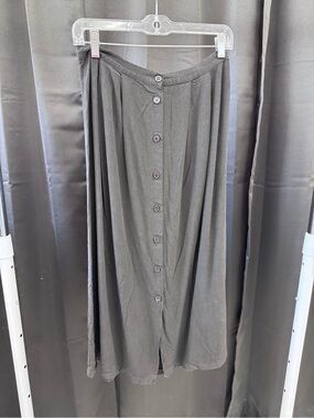 United Colors Of Benetton Black Button-Front Maxi Skirt